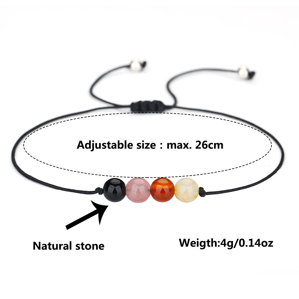 Wholesale  Beaded Stone Bracelet  Tiger Eye Amethyst Combination Crystal Hand Rope