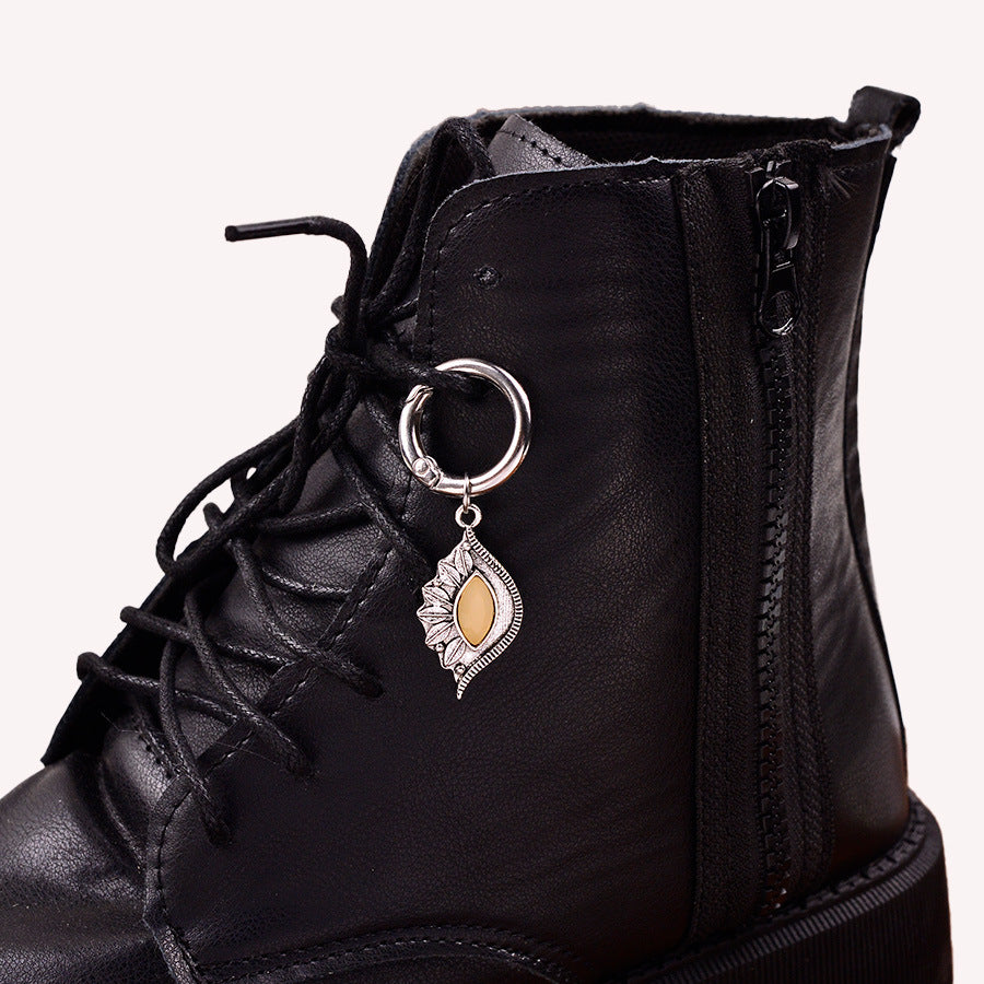 Wholesale Vintage Black Water Drop Gem Pendant Keychain Zinc Alloy DIY Bag And Shoe Accessory For Resale