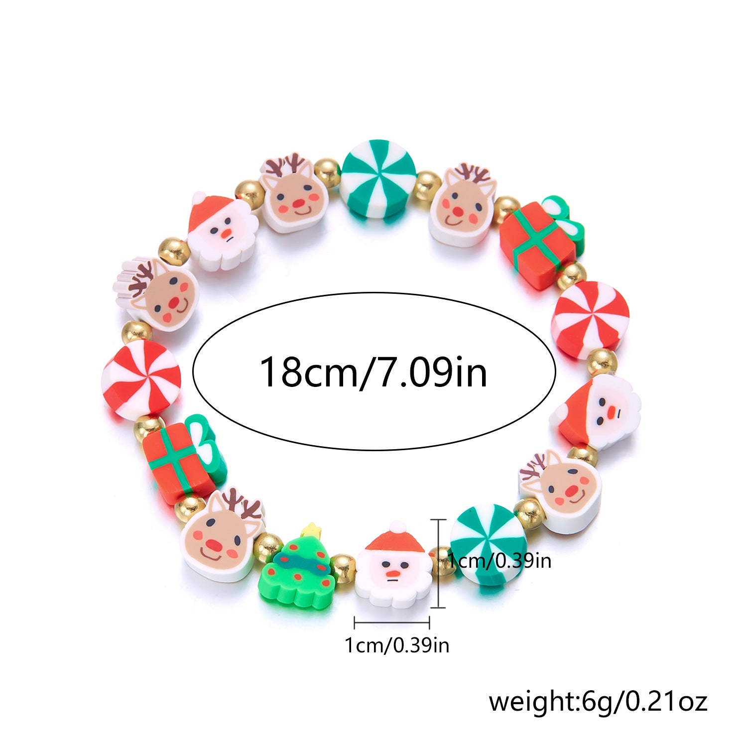 Wholesale Christmas beaded colorful bracelet