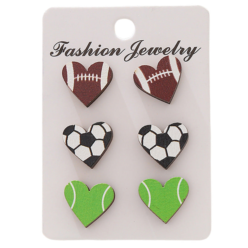 Wholesale Easter Egg Cartoon Egg Mushroom Love Wooden Earrings Set ACC-ES-XA001