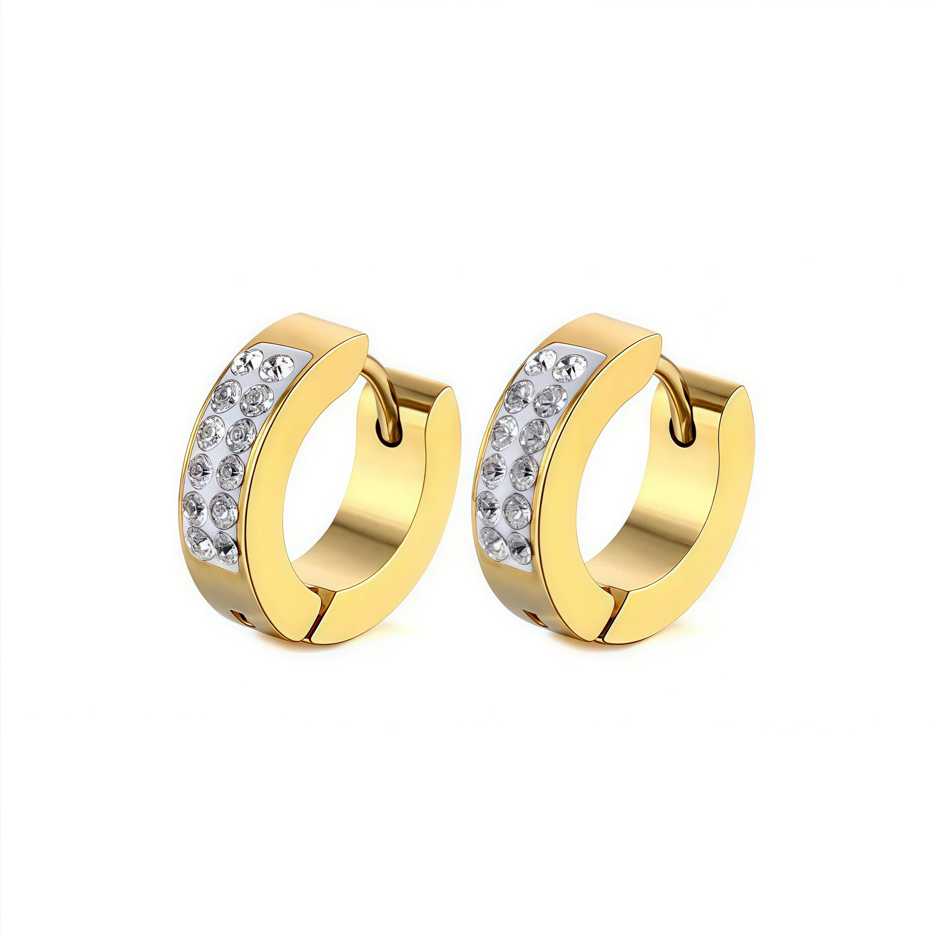 Wholesale 2PCS Titanium steel hoop earrings