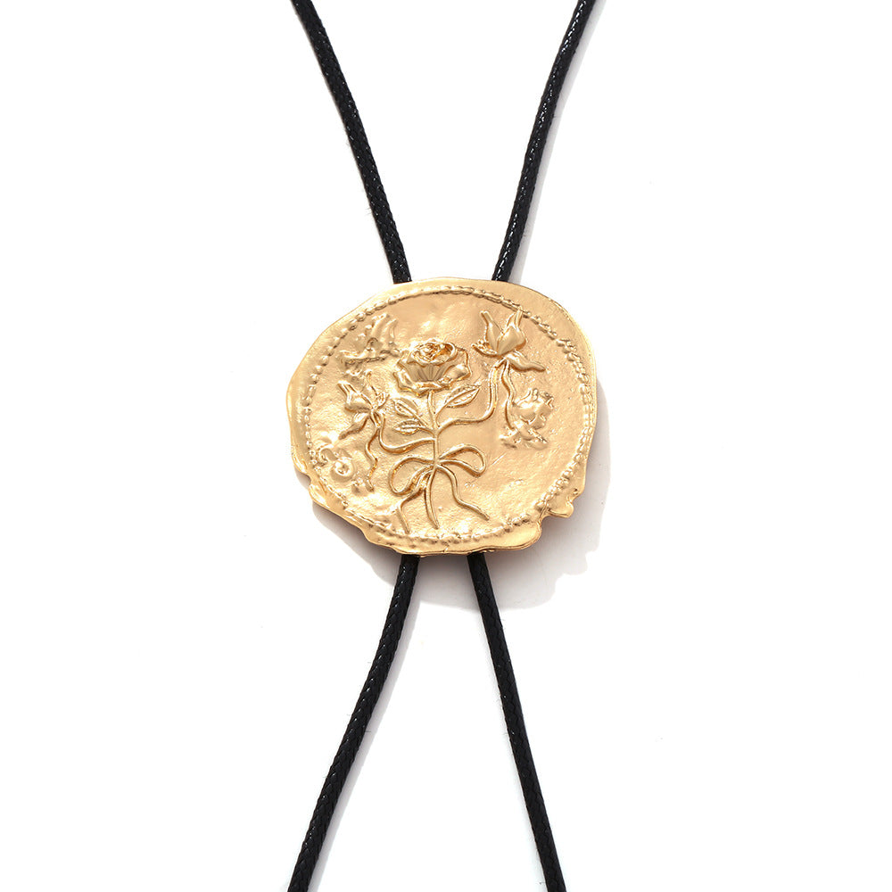 Wholesale  Western Denim Wind Bump Rose Necklace