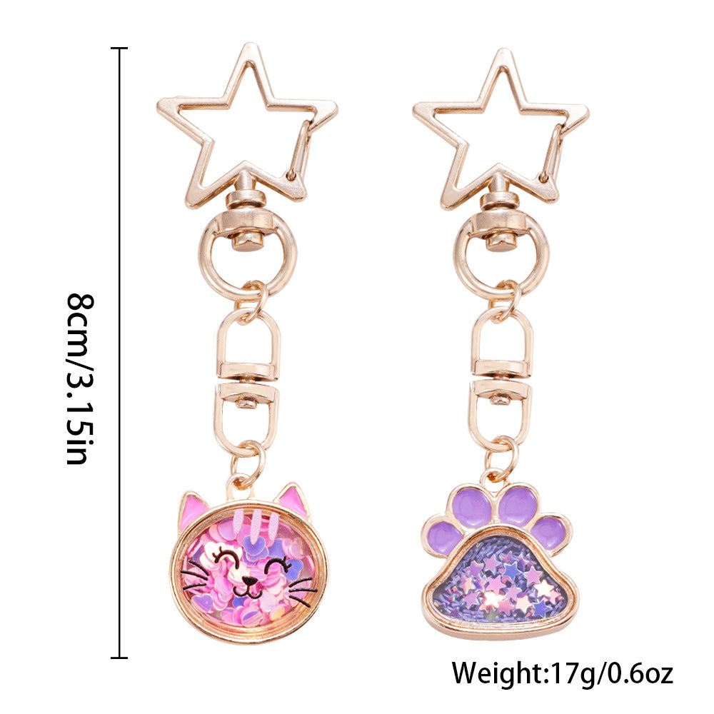 Wholesale Cute cat animal alloy keychain