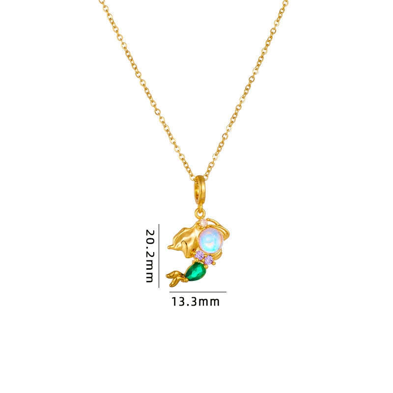 Wholesale cartoon cute zircon accessories copper necklace ACC-NE-Rongc002