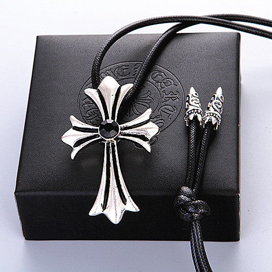 Wholesale Snake Snake Cross Wax Rope Leather Rope Necklace