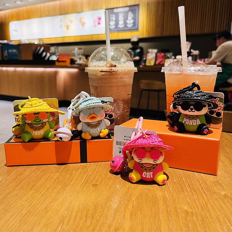 Wholesale Cartoon Panda PVC Soft Glue Cute Anime Keychains ACC-KC-HangLi009