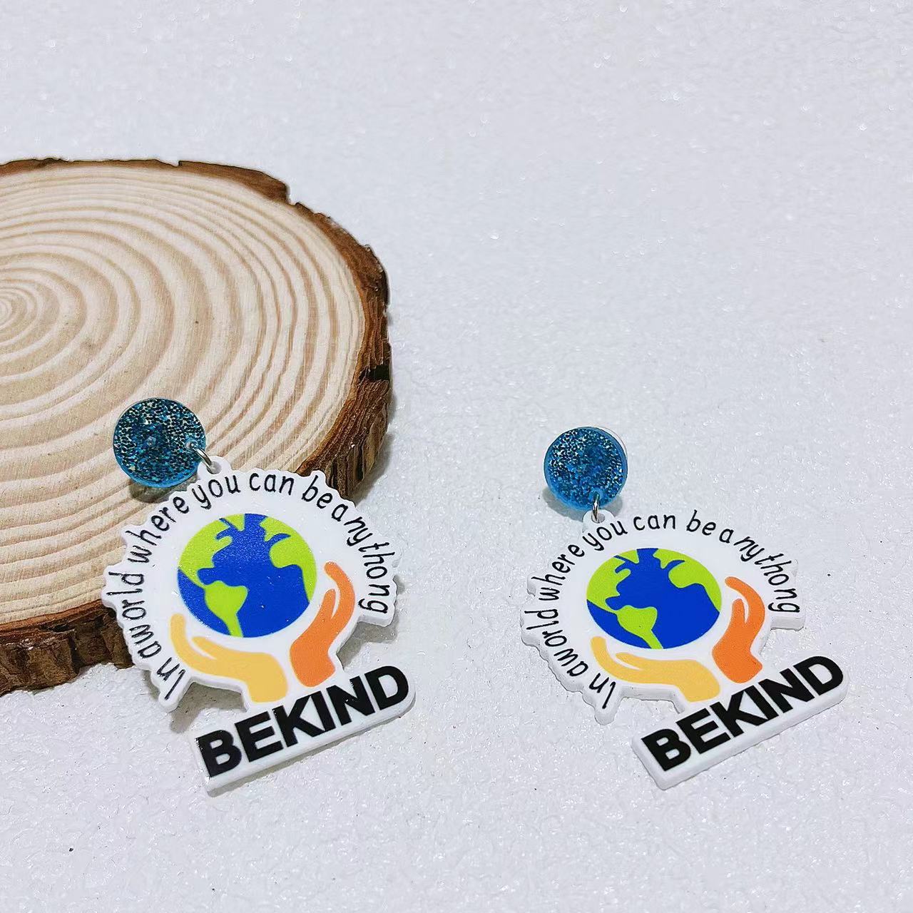 Wholesale Green Round Environmentally Friendly Acrylic Earrings ACC-ES-AnDao013