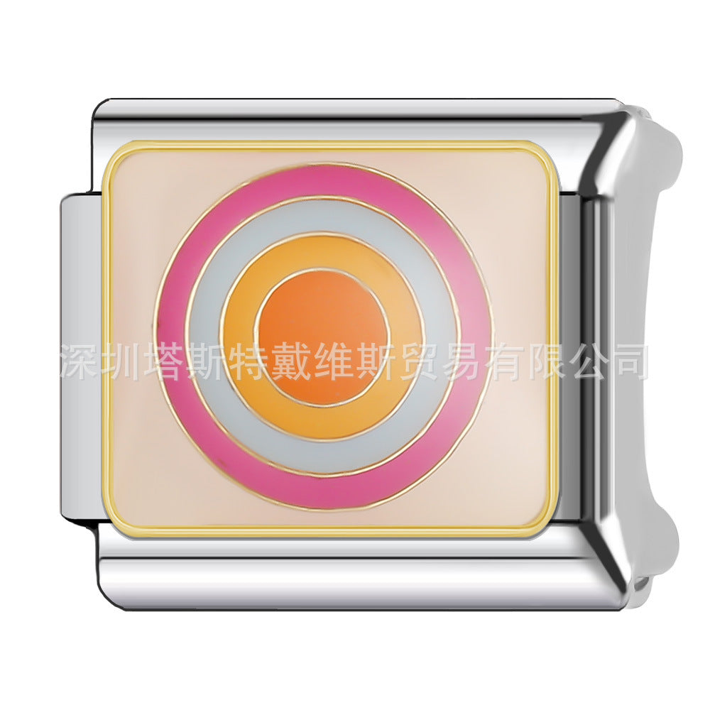Wholesale 9mm Italian Charm Starter Bracelets DIY square Single Section Creative Stainless Steel Composable Bracelet