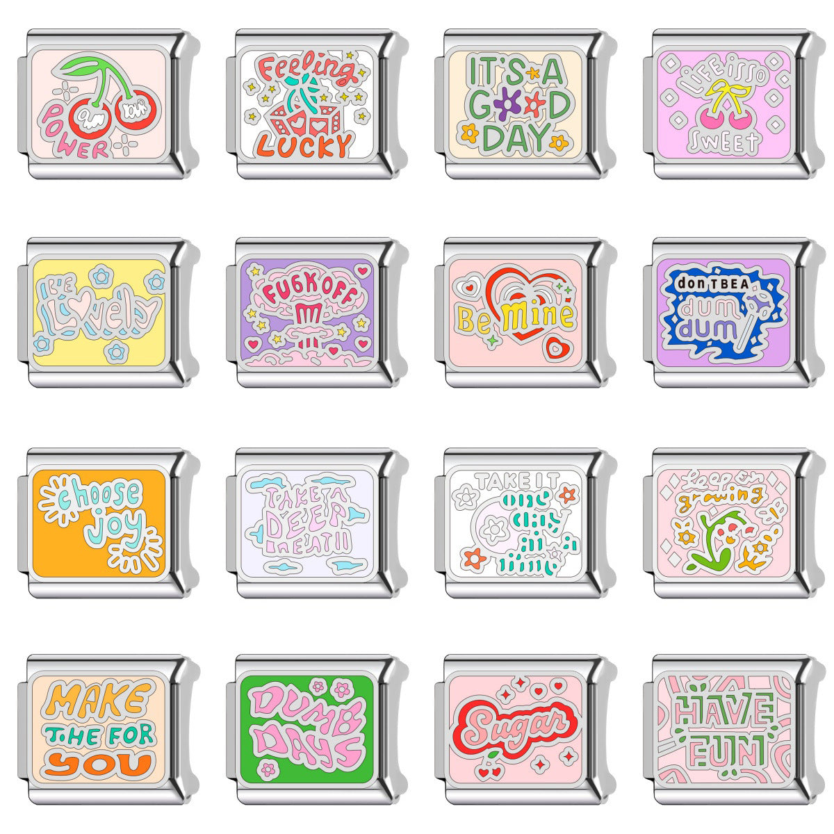 Wholesale    Italian Charm Bracelet 9mm DIY macaron-colored Creative Stainless Steel Composable Bracelet