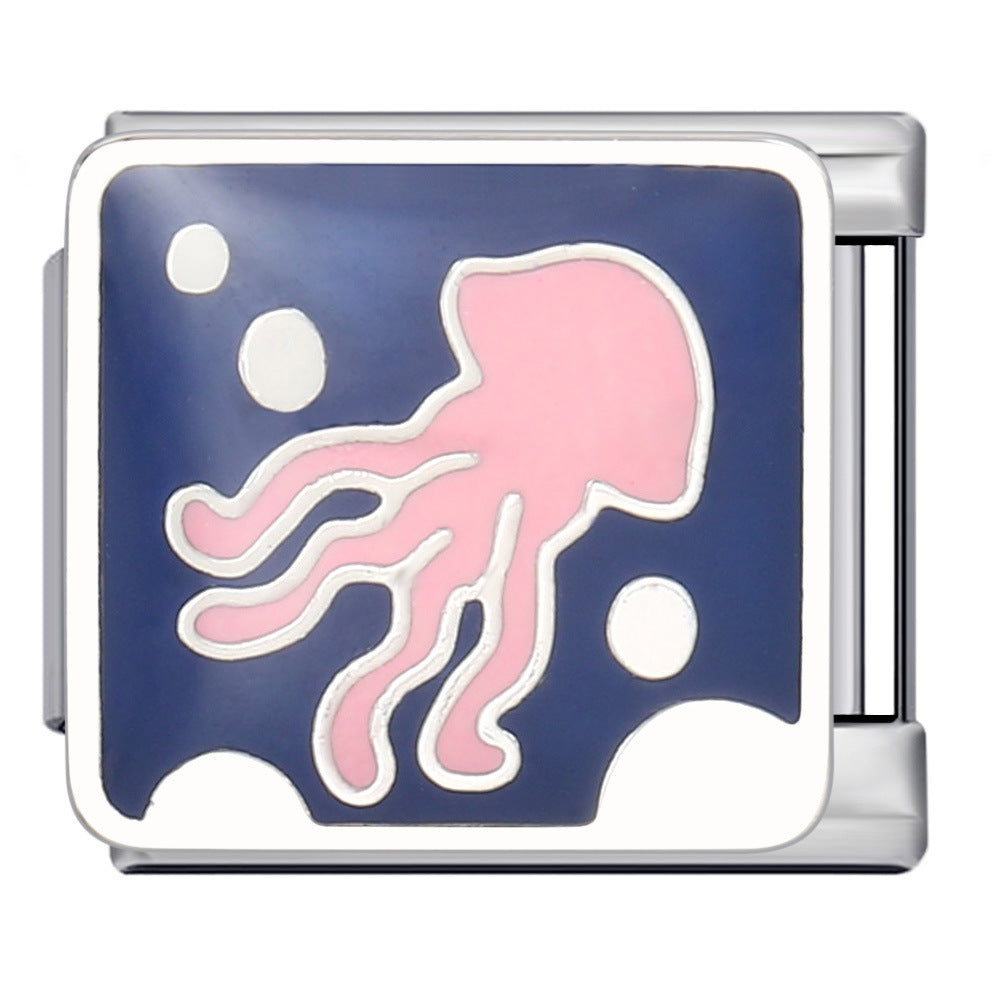 Wholesale Italian Charm Bracelet 9mm DIY Splicing Removable Undersea Life Stainless Steel Composable Bracelet