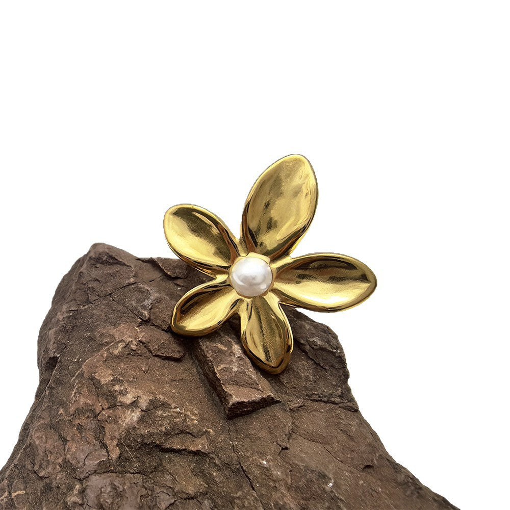 Wholesale Stainless steel  Large Flower and Leaf Rings