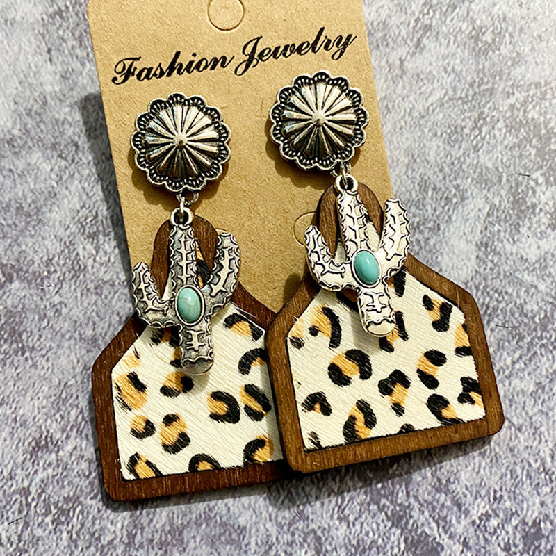 Wholesale Vintage Western Style Bohemian Wood Earrings ACC-ES-XinChuan031