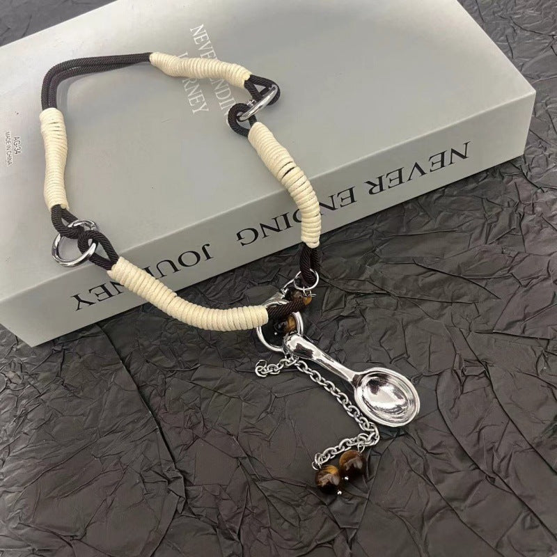 Wholesale Vintage Spoon Necklace  Light Luxury  Chain Accessories