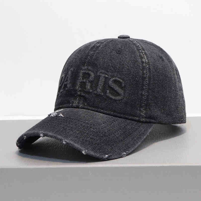 Wholesale Letter retro distressed denim baseball cap hat