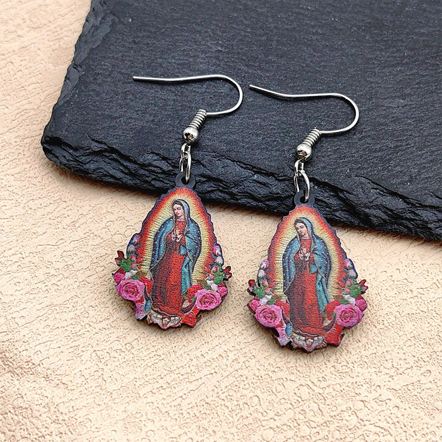 Wholesale Virgin Mary Acrylic Earrings ACC-ES-Xizhao013
