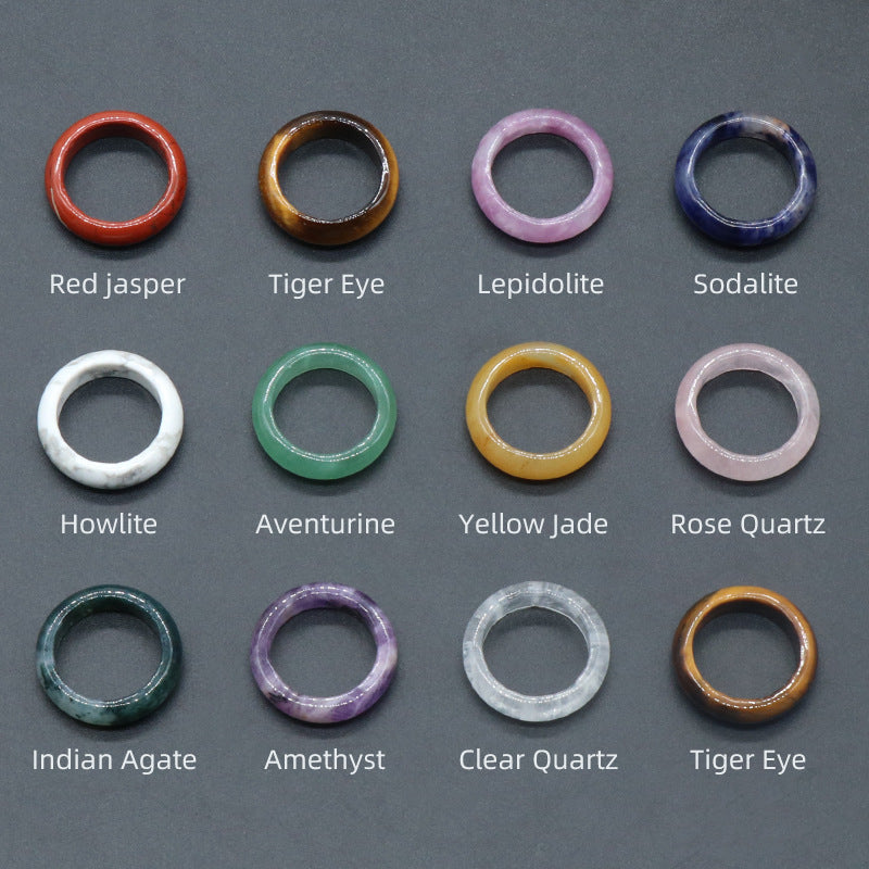 Wholesale 10pcs Natural Crystal Agate Stone Rings ACC-RS-KeSuo001