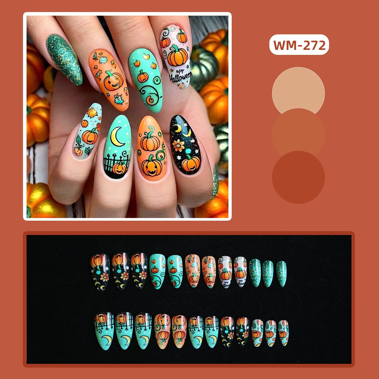 Wholesale 24 Pieces/ box  Star and Moon Nails Kits Nail Stickers