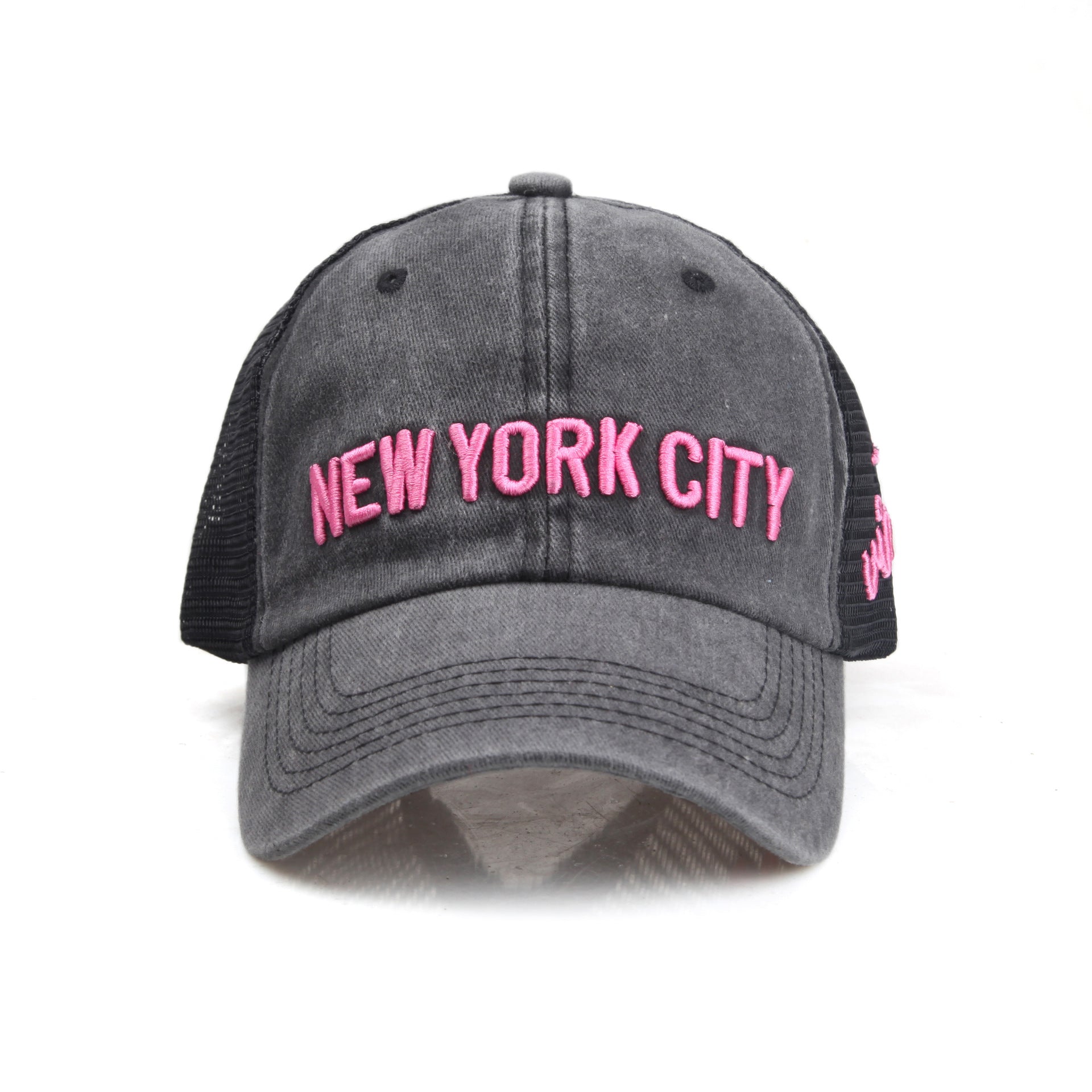 Wholesale Letter NEW YORK Embroidered Washed Baseball Cap
