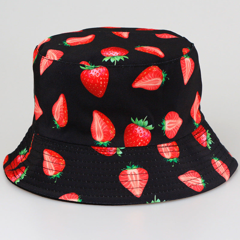 Wholesale Tropical fruit double sided wearing printed pot hat outdoor Bucket Hat