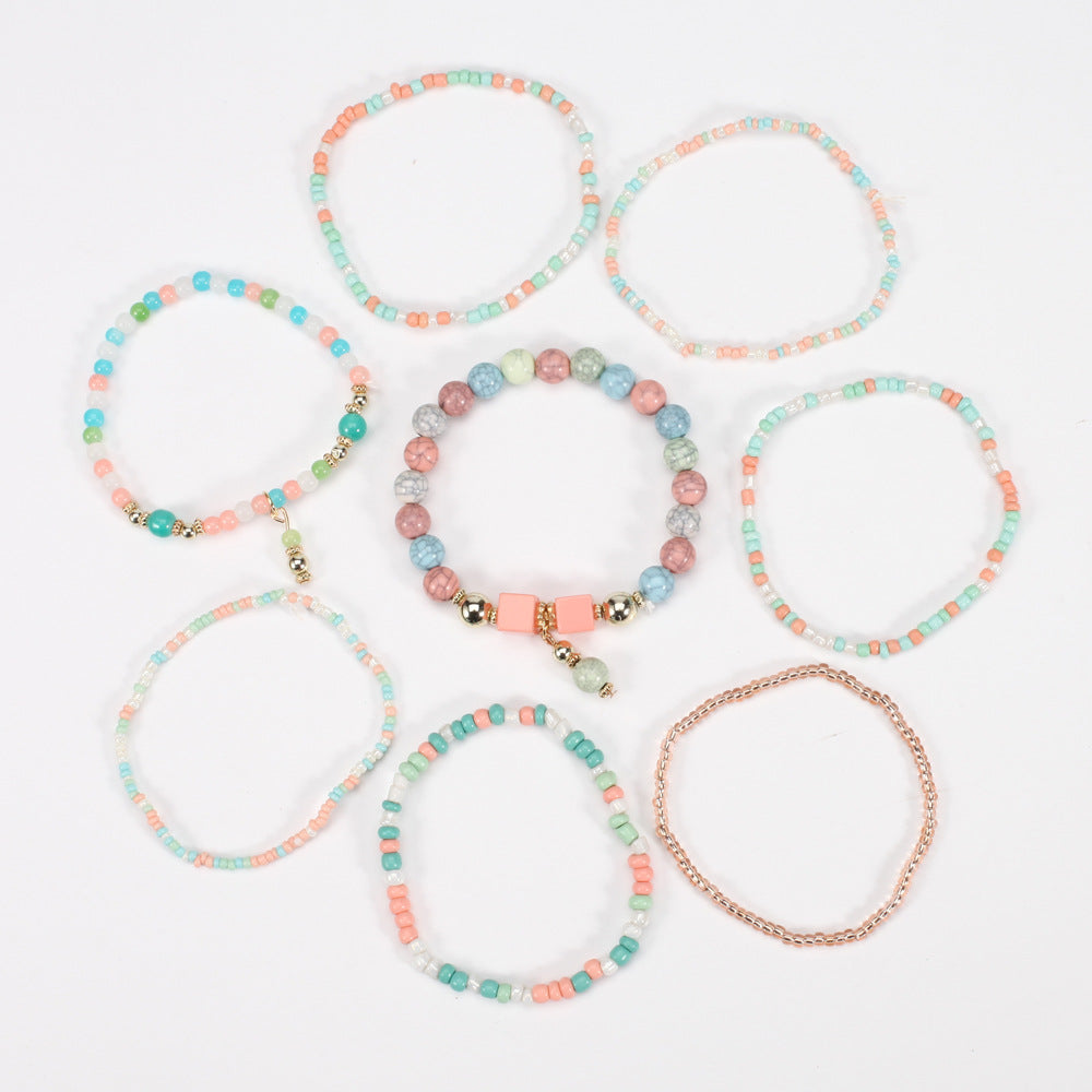 Wholesale Boho Women's Bracelets Handmade Beaded Romantic Element Bracelet Set Bohemian ACC-BT-XinY005