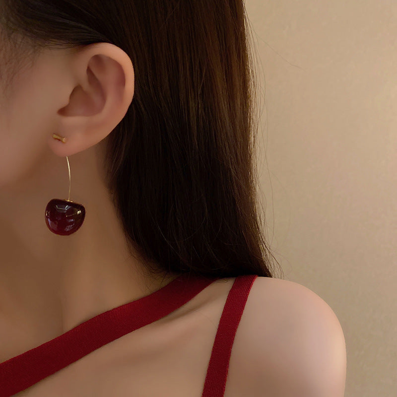 Wholesale Red Cherry Earrings ACC-ES-Hank011