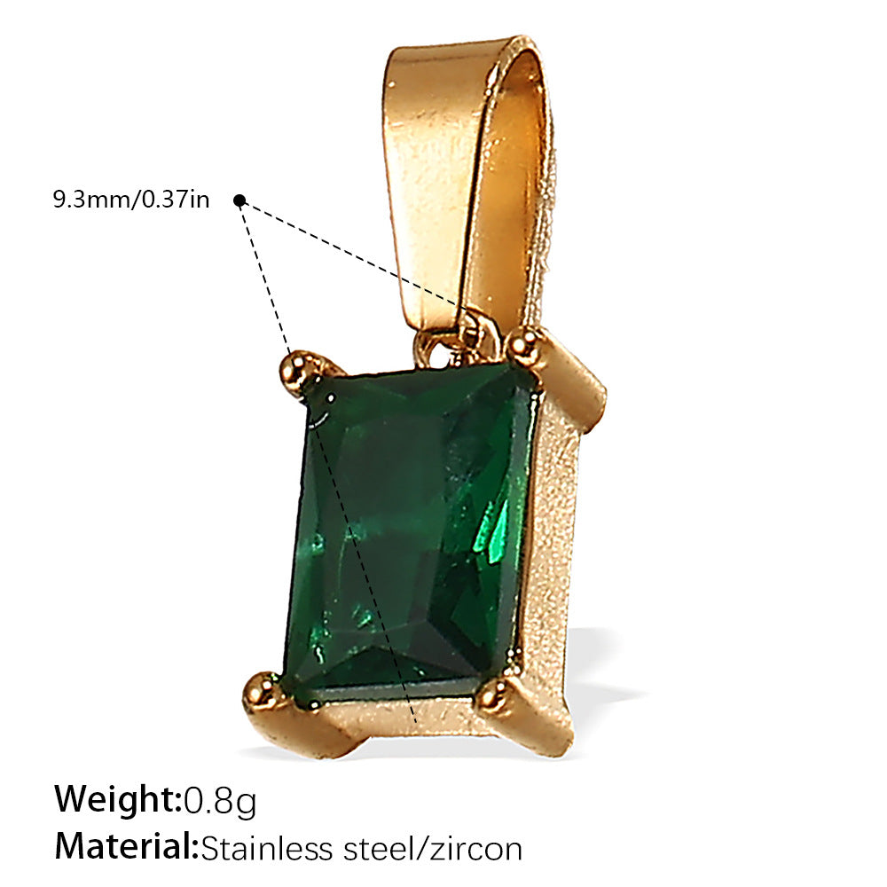 Wholesale 18K gold plated geometric colored gemstone rectangular five-pointed star   Charms