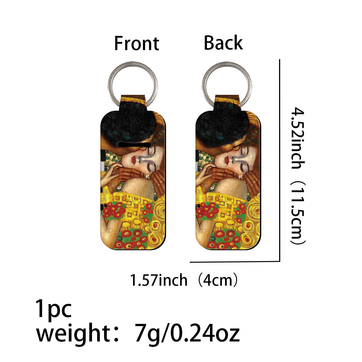 Wholesale 6pcs  lipstick cover oil painting kiss keychain