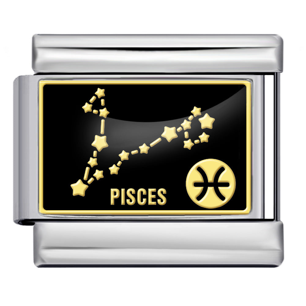 Wholesale  Italian module 12 constellations titanium steel welding DIY  bracelet