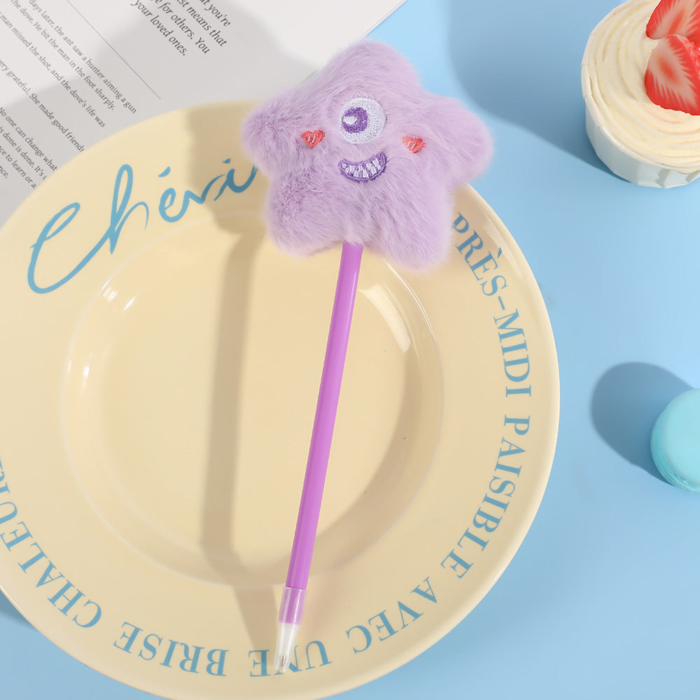 Wholesale Creative Five-pointed Star Plush Animal Ballpoint Pen