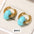 Wholesale  natural crystal agate abacus beads titanium steel gold-plated earrings
