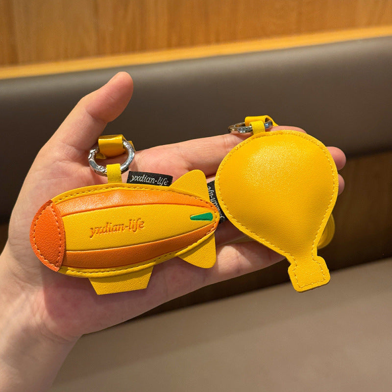 Wholesale Leather Airship Keychain Bag Charm Cute Travel Souvenir Gift Everyday Decorative Accessory