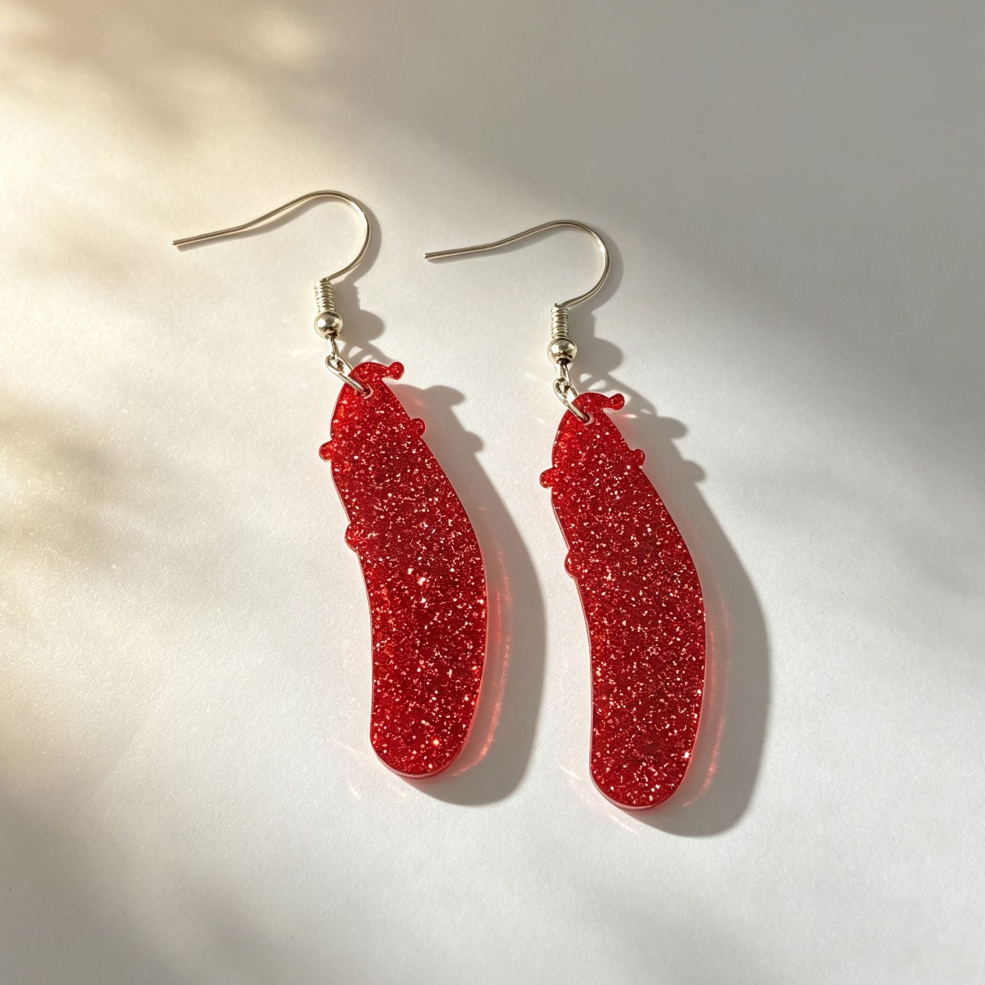 Wholesale Funny Cucumber Acrylic Earrings Christmas Party Fashion Accessory