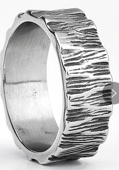 Wholesale Titanium Steel Vertical Grain Rings Men’s Rings ACC-RS-Moer009