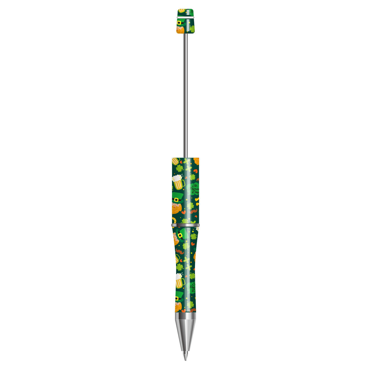 Wholesale Beadable Pens St. Patrick's Day Clover Plastic Pens DIY for Beaded