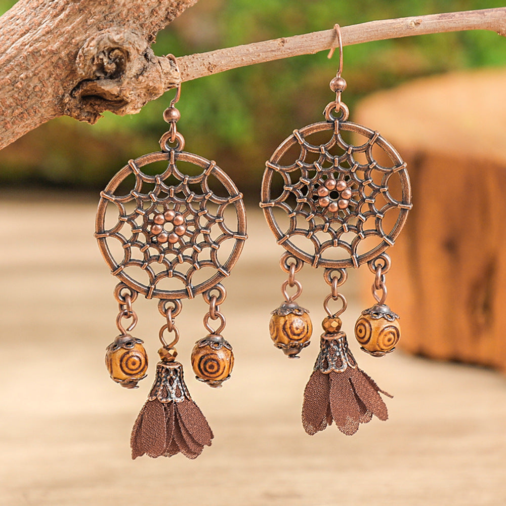 Wholesale Zinc Alloy Bohemian Leaf Earrings,  Trendy Ethnic Style Fashion Accessory for Gift