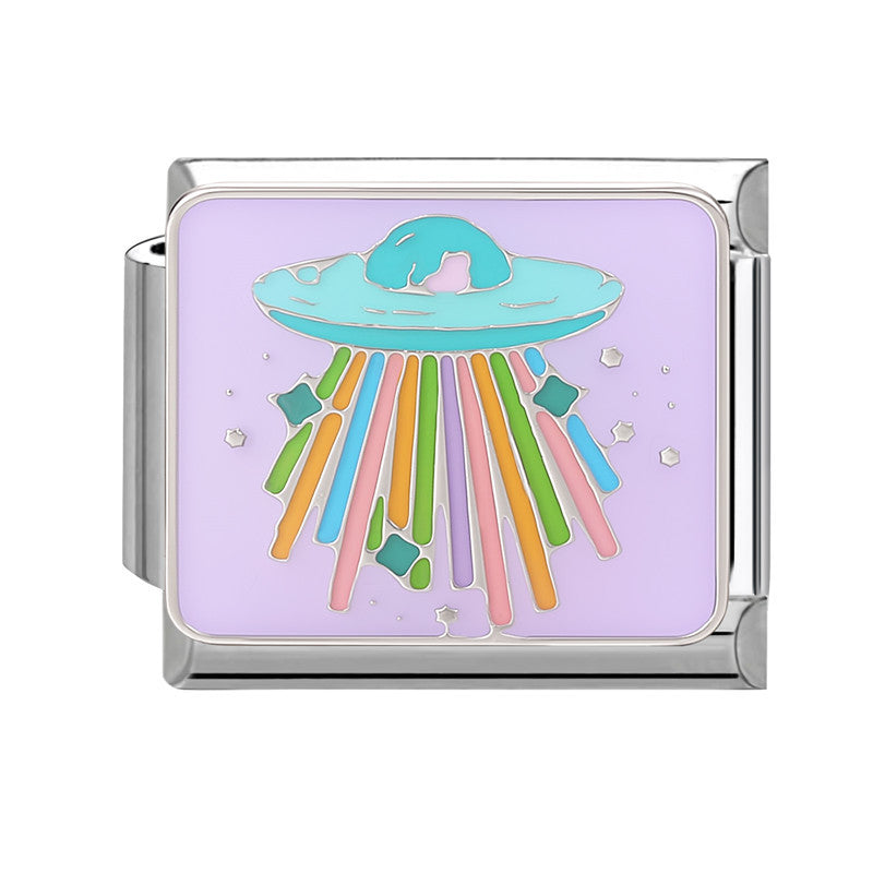 Wholesale 9mm Italian Charm Starter Bracelets DIY square Single Section Creative Stainless Steel Composable Bracelet