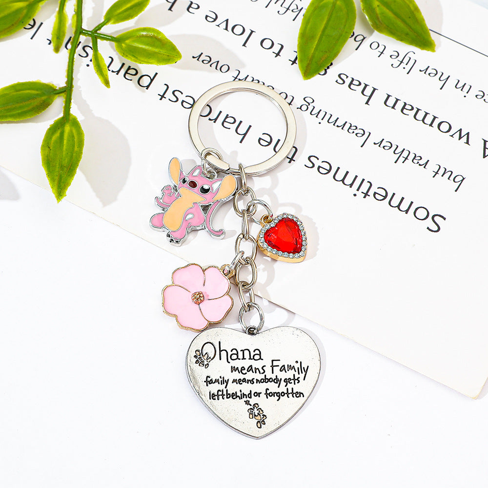 Wholesale  Pink Love Pendant Keychain