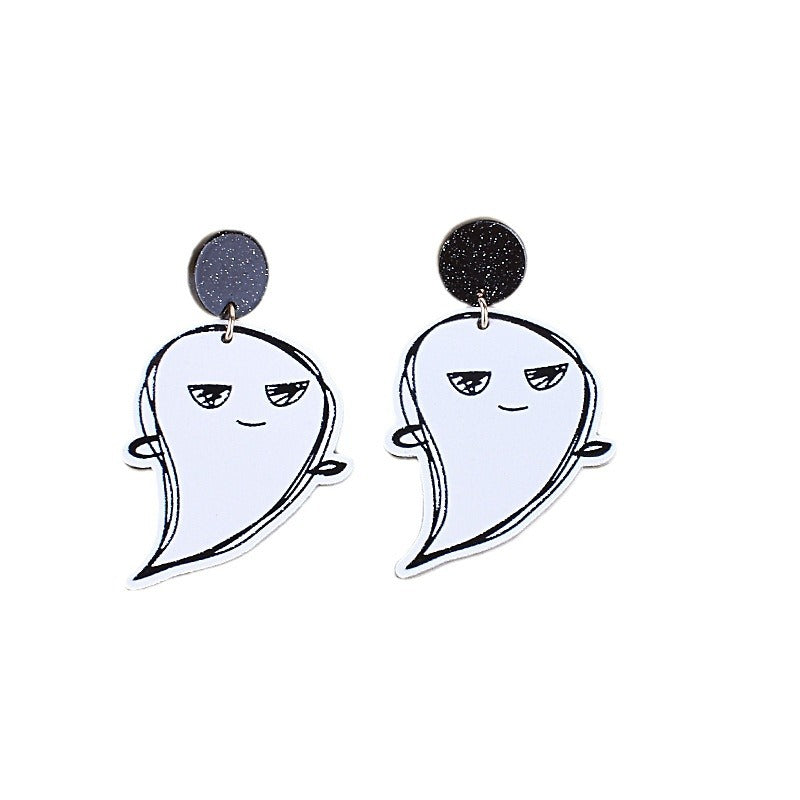 Wholesale  Halloween acrylic earrings  ghost exclaim ghost  cat spider earrings