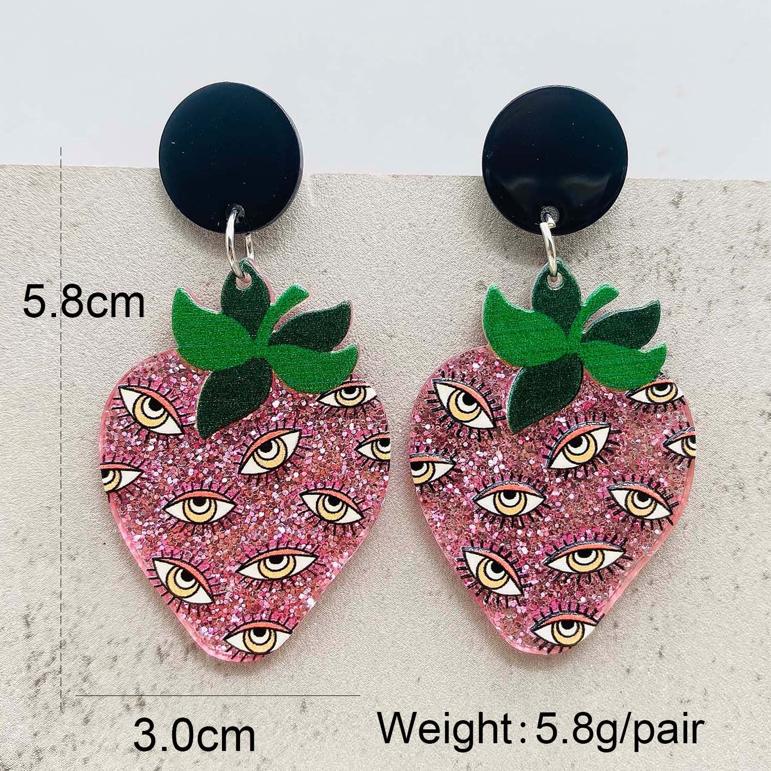 Wholesale Halloween Earrings Cat Ghost Pumpkin Strawberry Eyeball Acrylic Earrings ACC-ES-ChenY016