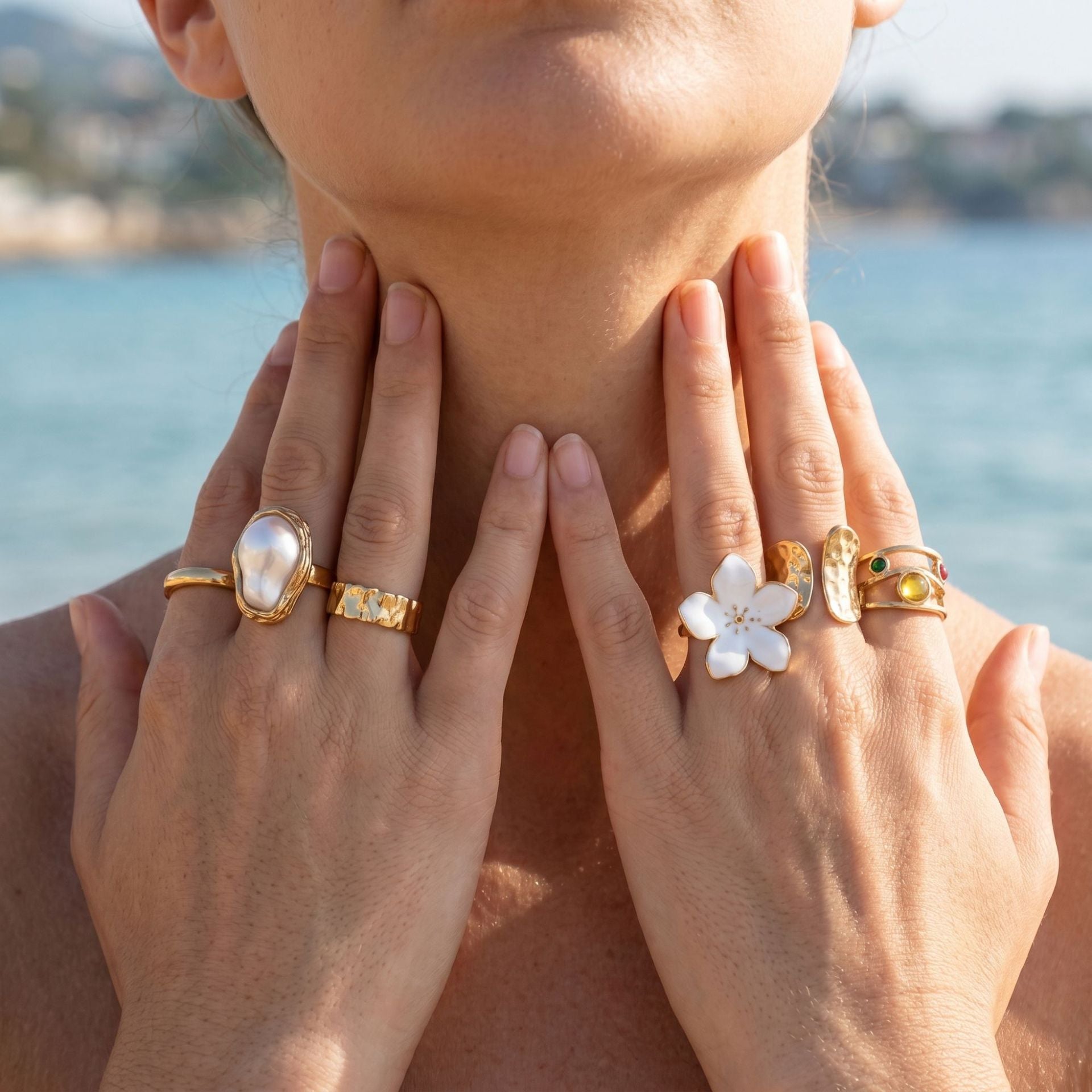 Wholesale Baroque Imitation Pearl Flower Ring - Trendy Accessory Gift for Resale