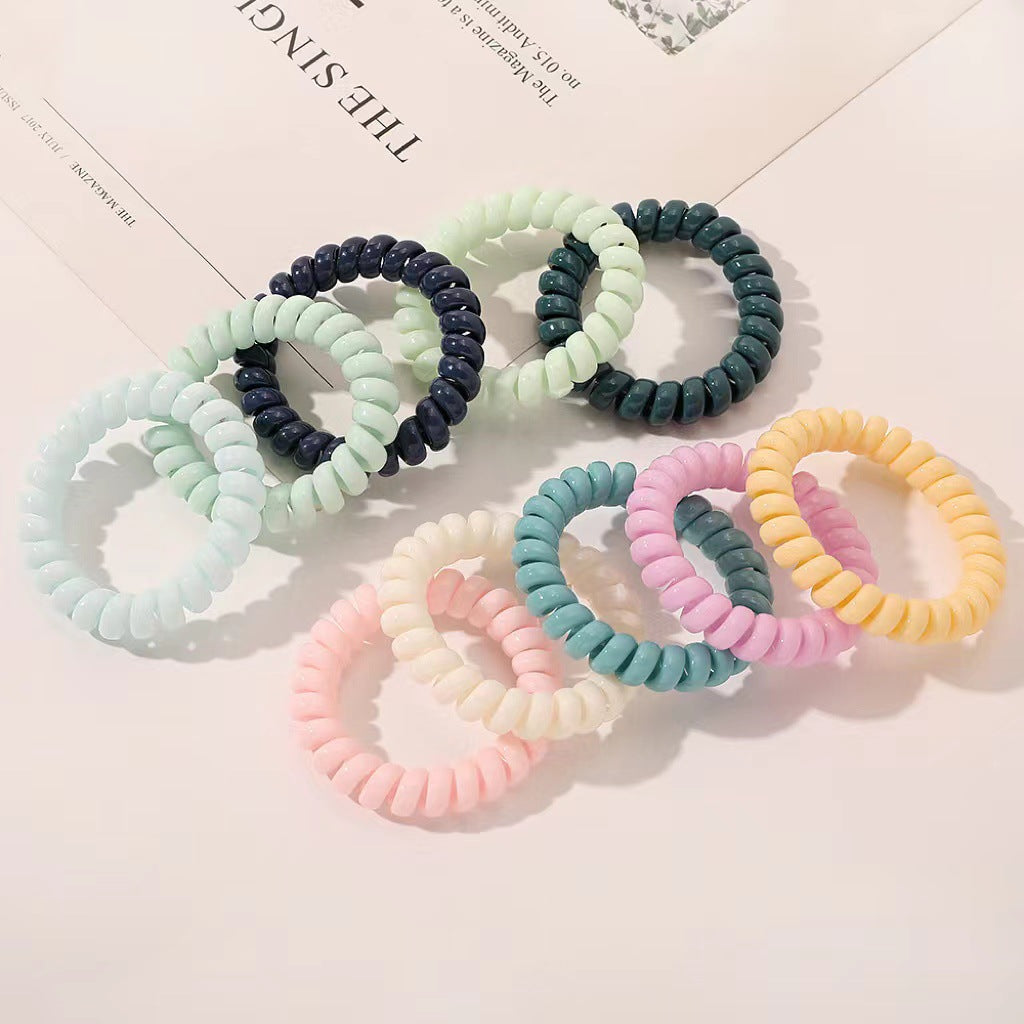 Wholesale 10pcs Candy Color Telephone Cord Hair Scrunchies ACC-HS-Huidi015