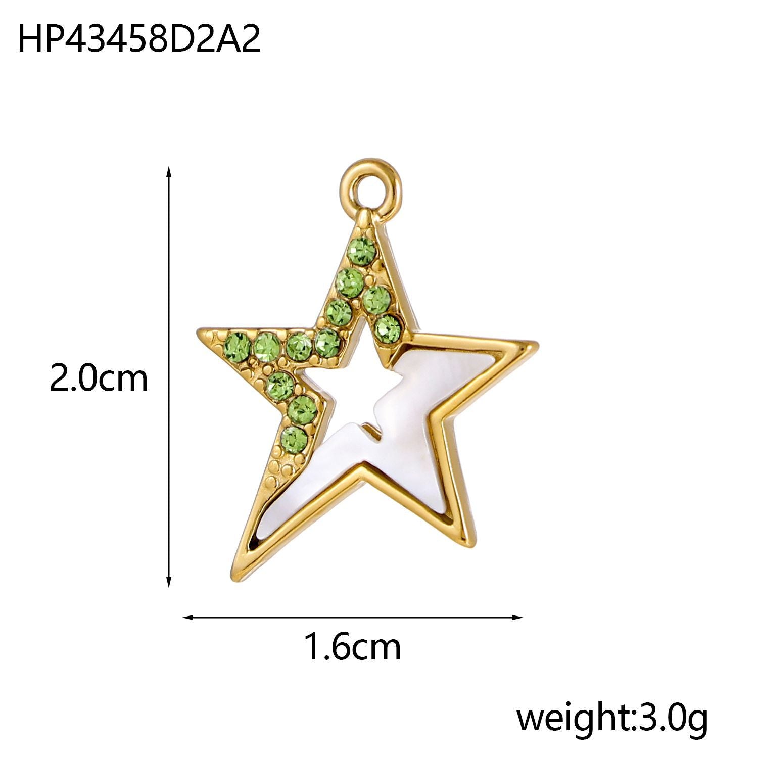 Wholesale Stainless steel retro peach heart marine pentagonal star plant pendant