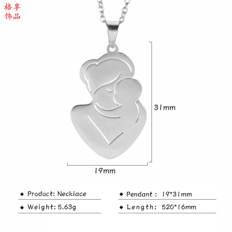 Wholesale Ethnic Style Cartoon Thanksgiving Mother's Day Stainless Steel Necklace ACC-NE-GeXiang004
