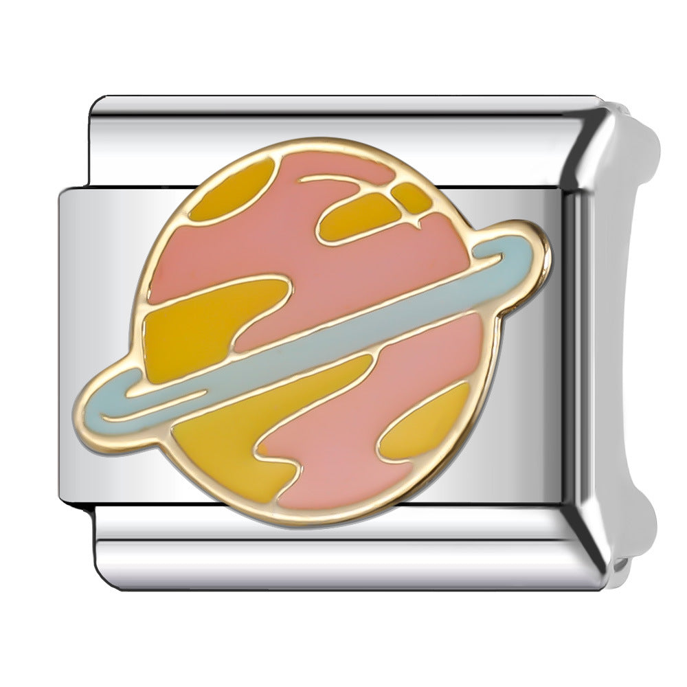 Wholesale Italian Charm Bracelet 9mm DIY Splicing Stainless Steel Wedding Couple Anniversary Cartoon Composable Bracelet