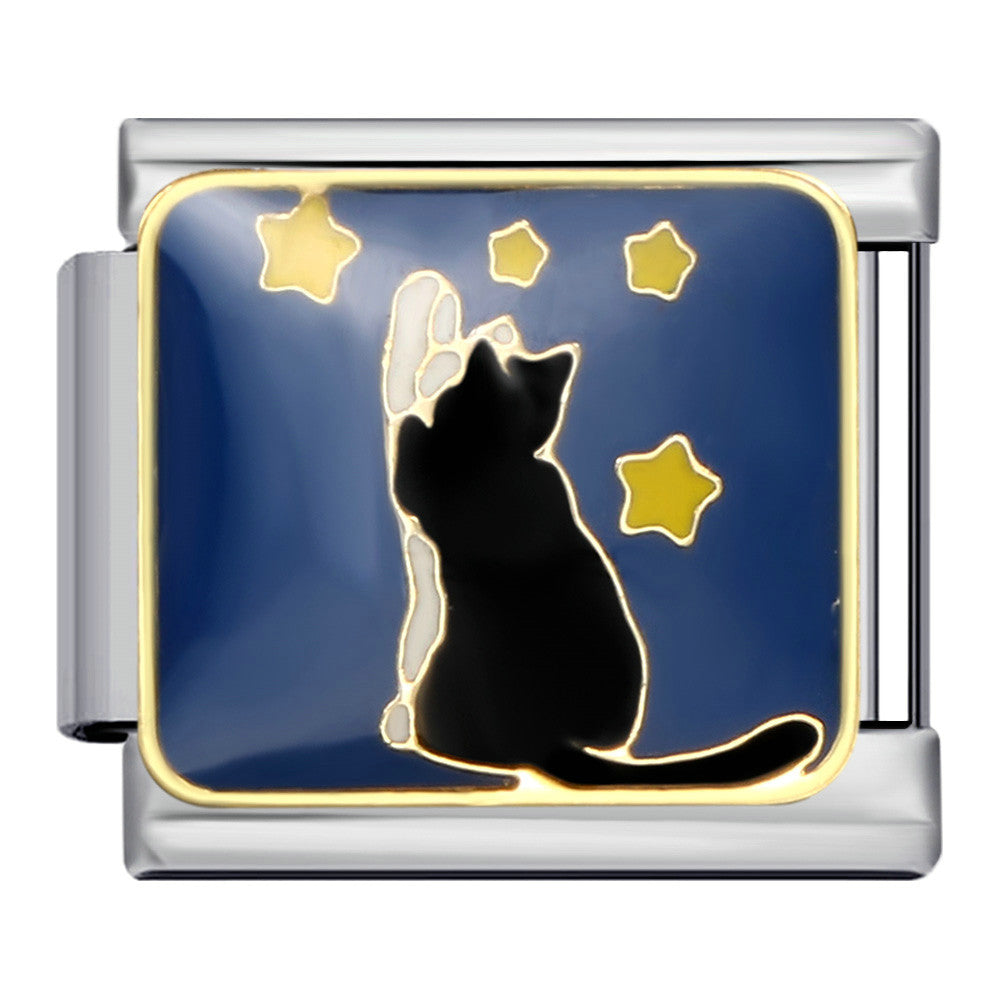 Wholesale titanium steel welding oil drop bracelet cartoon DIY Italian module Charms