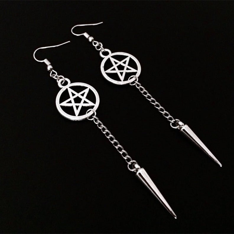 Wholesale Gothic Pentagram Sword Dagger Earrings
