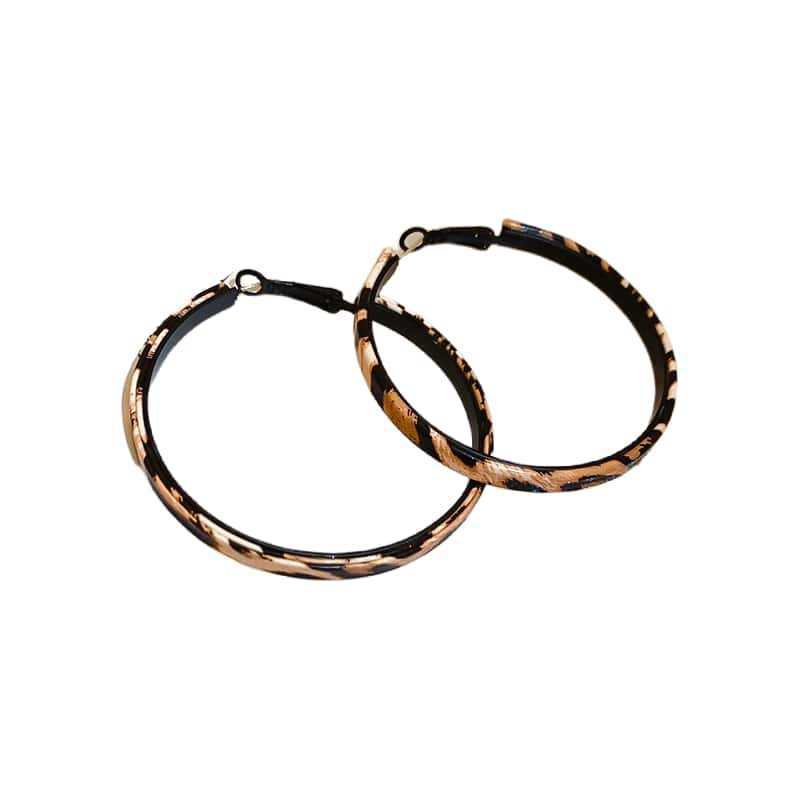 Wholesale Leopard Print Large Ring Earrings