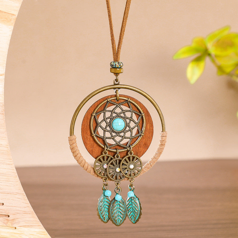 Wholesale Bohemian Tassel Necklace Fishbone Shell Coffee Color Holiday Style Jewelry Accessory Boutique Resale
