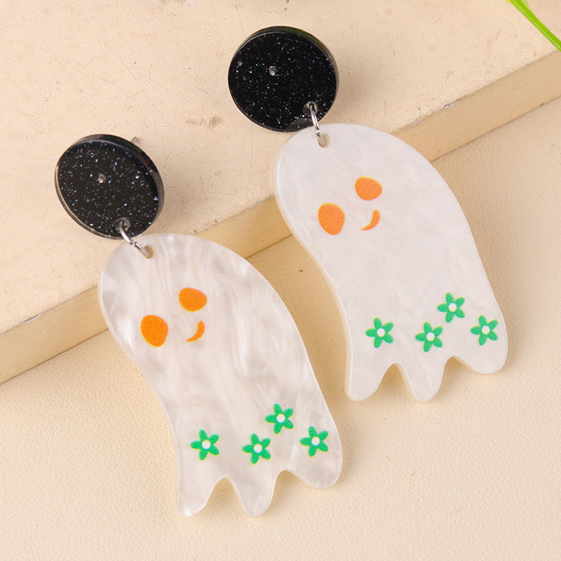 Wholesale  Acrylic  Cartoon Fun Ghost Pumpkin Earrings