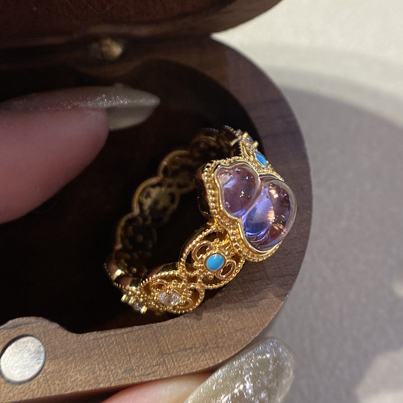 Wholesale Nine Purple Fire Gourd Ring Female